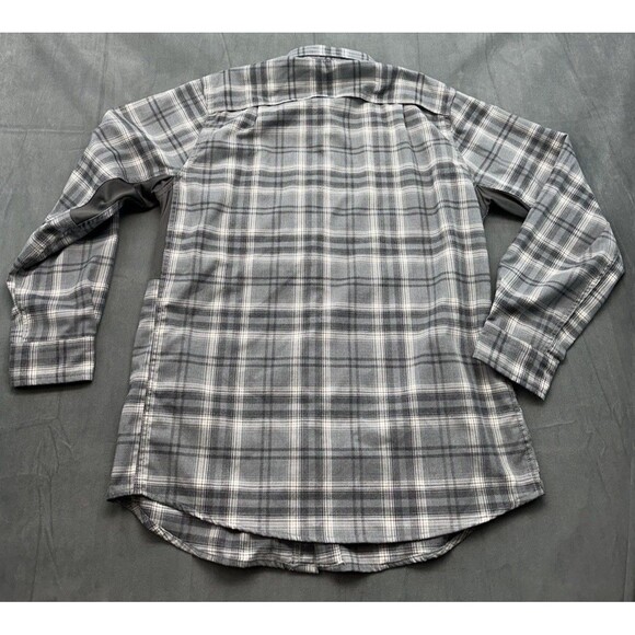 Ridgecut Toughwear Shirt Men's Large Gray Plaid Heavy Flannel Chore Work Vented - Picture 3 of 11